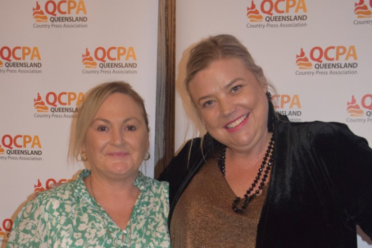 Donna Herold, Printcraft presents trophy to Ingrid Barham, Bundaberg Today