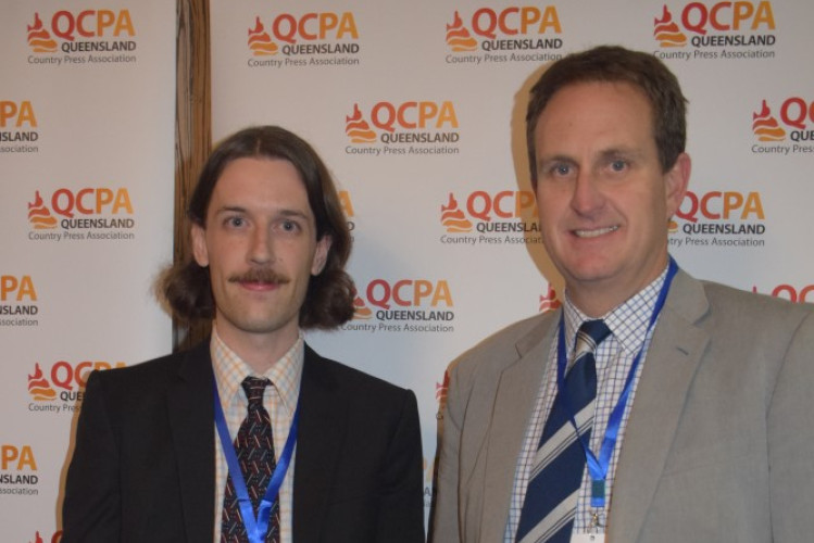 Jeremy Cook, Warwick Today accepts trophy from CPA President, Andrew Schreyer